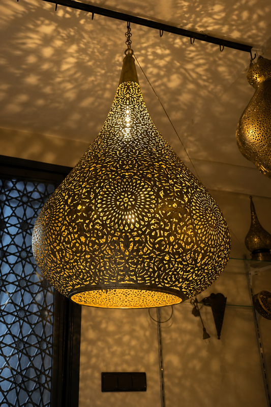 Lanterne Marocaine en Cuivre 100% – Décoration Fassi Artisanale