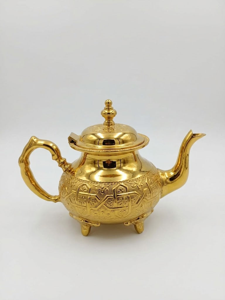Tasse à Thé Marocaine en Laiton Doré - Gravure Artisanale Traditionnelle