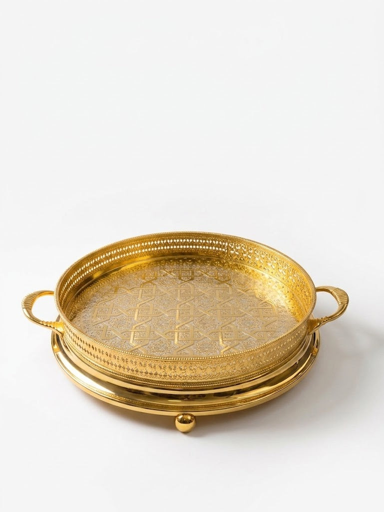 Plateau à Thé Marocain en Cuivre – Élégant et Authentique