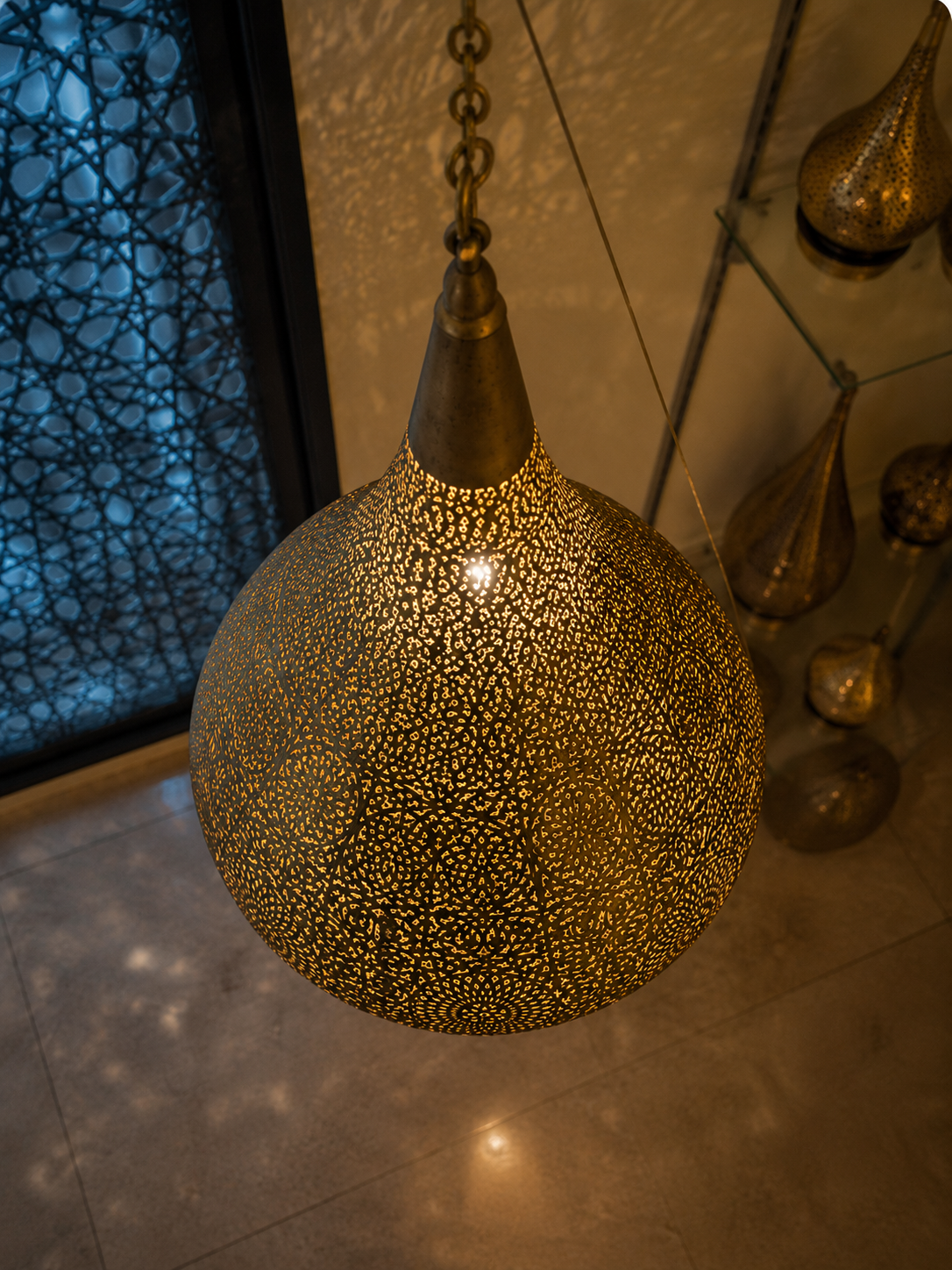 Lanterne Marocaine en Cuivre 100% – Décoration Fassi Artisanale